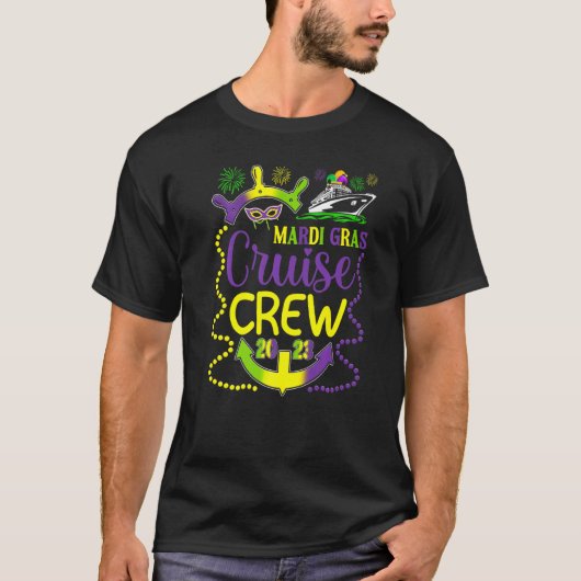 Mardi Gras Cruise Crew Family Matching Cruising T-shirt (Voorkant)