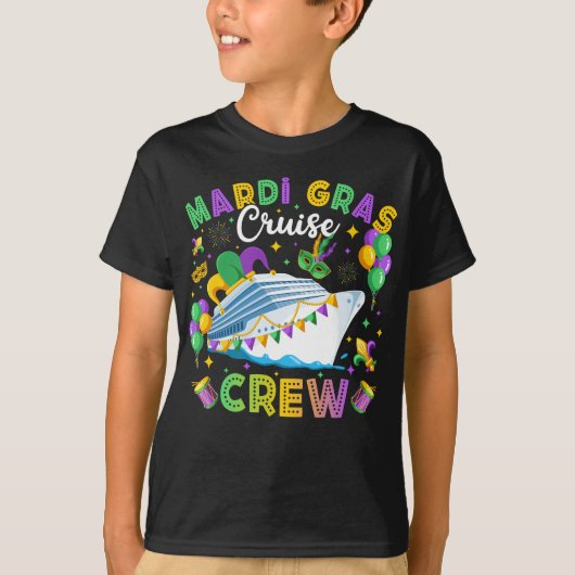 Mardi Gras Cruise Crew Matching Boy T-shirt (Voorkant)