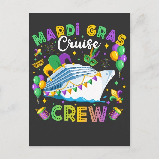 Mardi Gras Cruise Crew Matching Briefkaart (Voorkant)