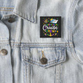 Mardi Gras Cruise Crew Matching Round Square Vierkante Button 5,1 Cm (In situ)