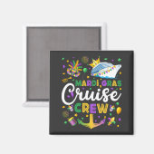 Mardi Gras Cruise Crew Matching Square Magneet (Voorkant / Achterkant)