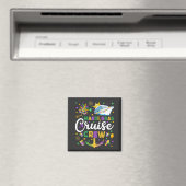 Mardi Gras Cruise Crew Matching Square Magneet (Insitu (Vaatwasser))