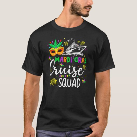 Mardi Gras Cruise Funny Cruising Mask Cruise Ship  T-shirt (Voorkant)