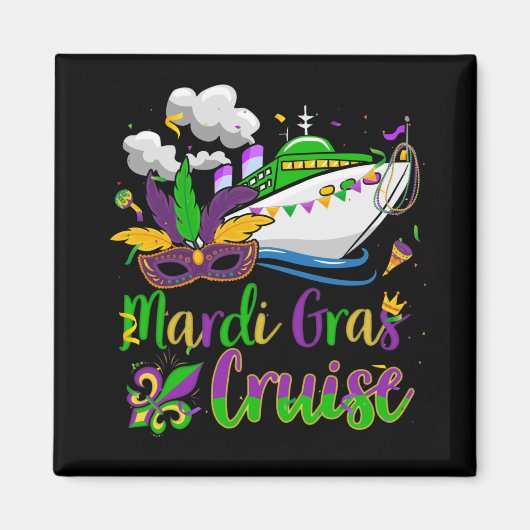 Mardi Gras Cruise Mask Cruise Ship Party Magneet (Voorkant)