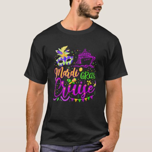 Mardi Gras Cruise Mask Cruise Ship Party T-shirt (Voorkant)