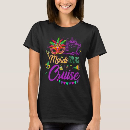 Mardi Gras Cruise Mask Cruise Ship Party T-shirt (Voorkant)