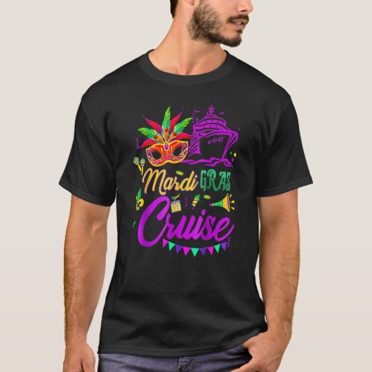Mardi Gras Cruise Mask Cruise Ship Party T-shirt (Voorkant)
