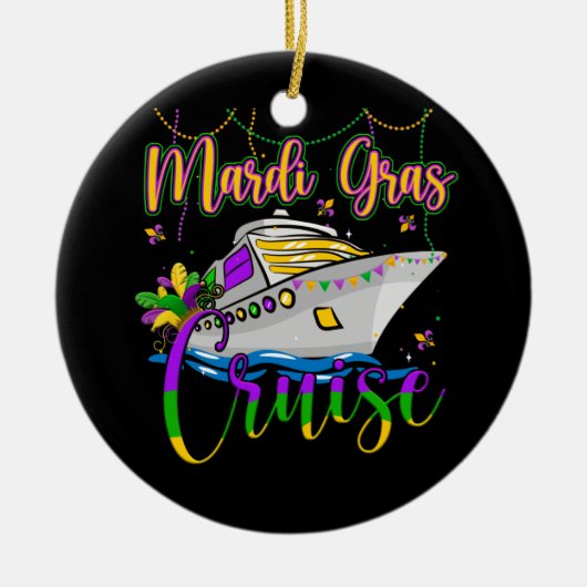 Mardi Gras Cruise Matching Family Carnaval Keramisch Ornament (Voorkant)