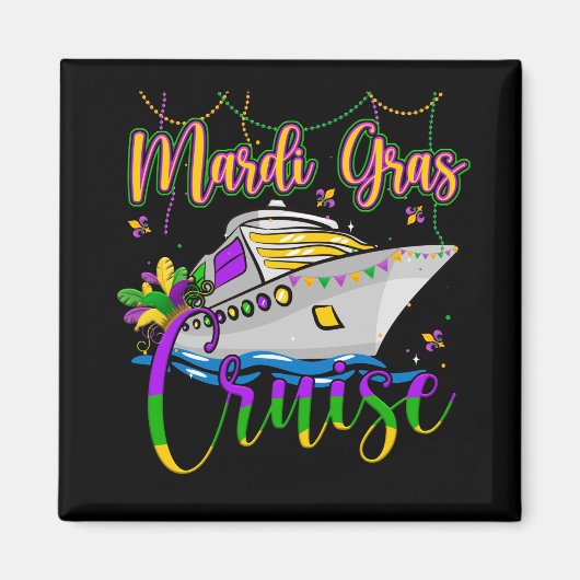 Mardi Gras Cruise Matching Family Carnaval Magneet (Voorkant)