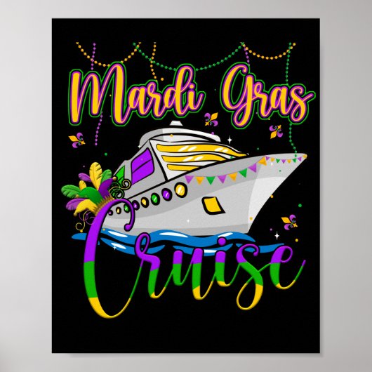 Mardi Gras Cruise Matching Family Carnaval Poster (Voorkant)