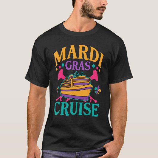 Mardi Gras Cruise Party Celebration Fun New Orlean T-shirt (Voorkant)