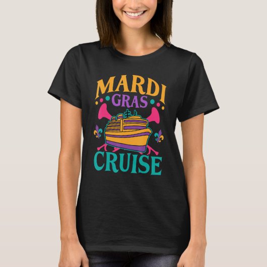 Mardi Gras Cruise Party Celebration Fun New Orlean T-shirt (Voorkant)