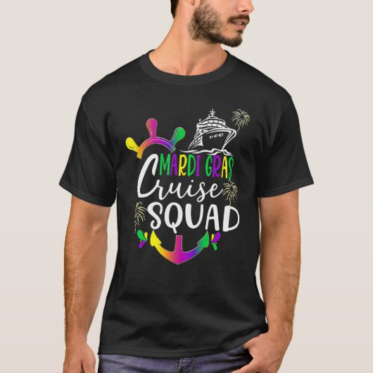 Mardi Gras Cruise Squad 2023 Matching Group_5 T-shirt (Voorkant)