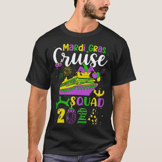 Mardi Gras Cruise Squad 2024 T-shirt (Voorkant)