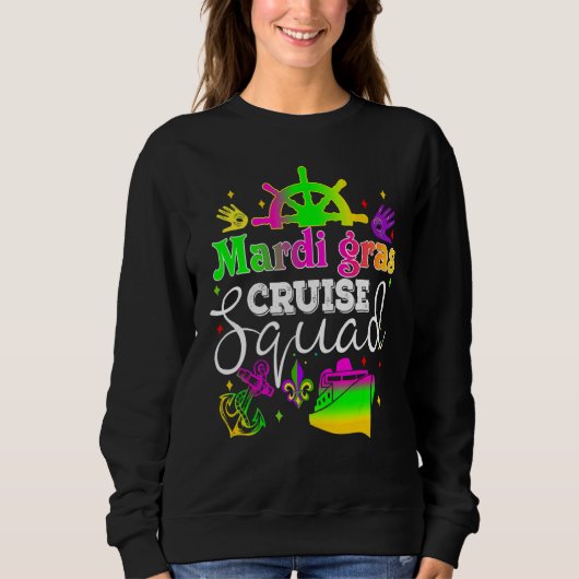 Mardi Gras Cruise Squad Carnaval Kostuum Feest Trui (Voorkant)