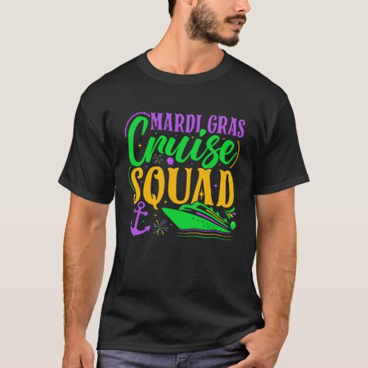 Mardi Gras Cruise Squad Carnival Family Vacation P T-shirt (Voorkant)