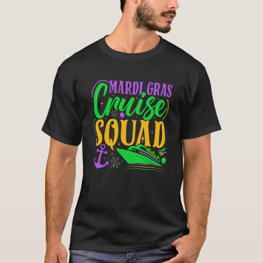 Mardi Gras Cruise Squad Carnival Family Vacking P T-shirt (Voorkant)