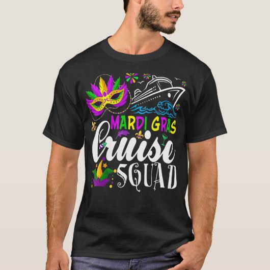 Mardi Gras Cruise Squad Costume Family Cruising Cr T-shirt (Voorkant)
