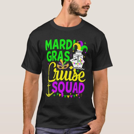 Mardi Gras Cruise Squad Cruising Funny Carnival Pa T-shirt (Voorkant)