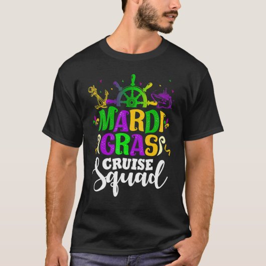 Mardi Gras Cruise Squad Funny Matching Group Famil T-shirt (Voorkant)
