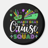 Mardi Gras Cruise Squad Matching Circle Magneet (Voorkant)