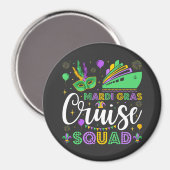 Mardi Gras Cruise Squad Matching Circle Magneet (Voorkant / Achterkant)