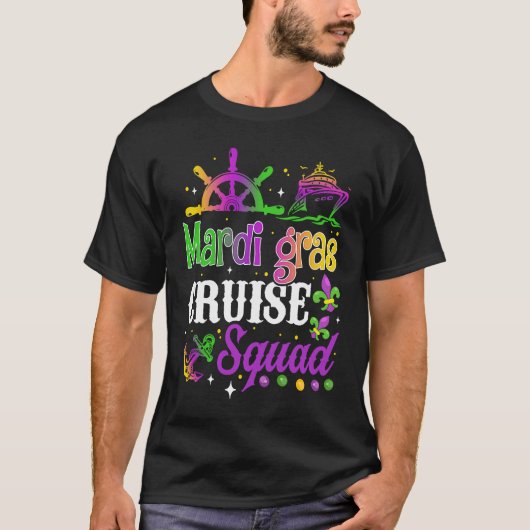 Mardi Gras Cruise Squad Matching Group Cruising F T-shirt (Voorkant)