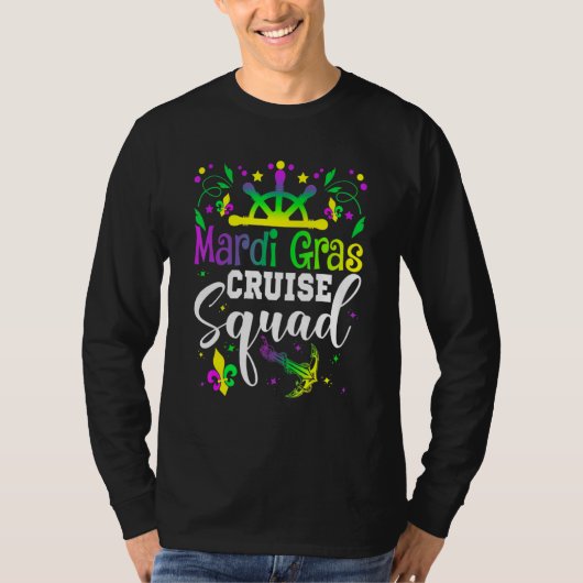 Mardi Gras Cruise Squad Vaart Carnaval Feest T-shirt (Voorkant)