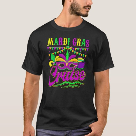 Mardi Gras Cruise Vaart Masker Cruise Schip Feest  T-shirt (Voorkant)