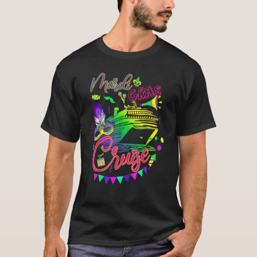 Mardi Gras Cruise Vaartocht Masker Cruiseschip Fee T-shirt (Voorkant)