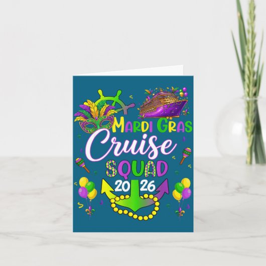 Mardi Gras Cruiseschip Familieontwerp Kaart (Voorkant)