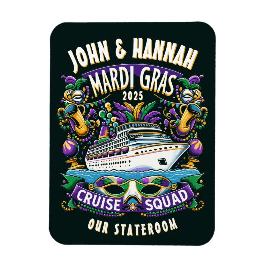 Mardi Gras Cruiseschip Hutje Magneet (Verticaal)