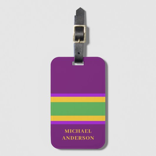 Mardi Gras Custom Bagagelabel (Voorkant (verticaal))