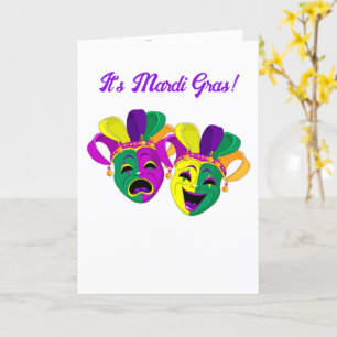 Mardi Gras Custom Message Jesters Kaart