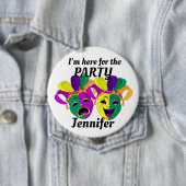 Mardi Gras Custom Name PARTY Button Mardigras (In situ)