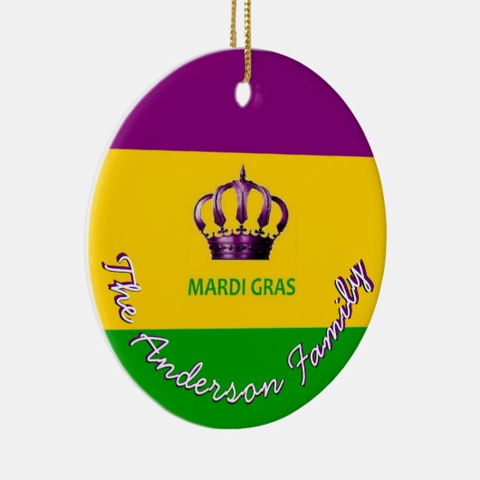 Mardi Gras Custom Ornament with Back NOLA (Rechts)