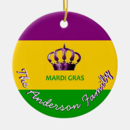 Mardi Gras Custom Ornament with Back NOLA