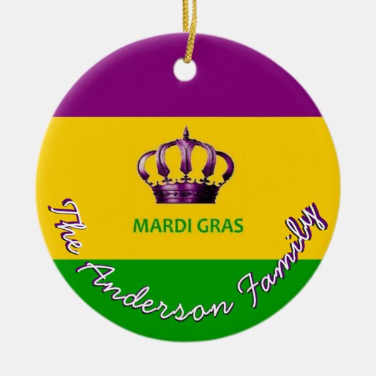 Mardi Gras Custom Ornament with Back NOLA (Voorkant)