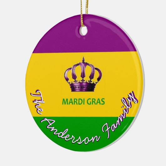 Mardi Gras Custom Ornament with Back NOLA (Links)