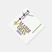 Mardi Gras customizable Paper Napkin Servet (Hoek)