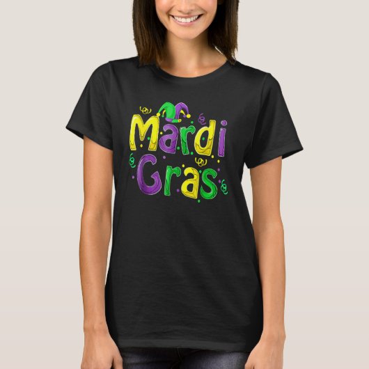 Mardi Gras Cute Carnival Fat Tuesday Funny T-shirt (Voorkant)