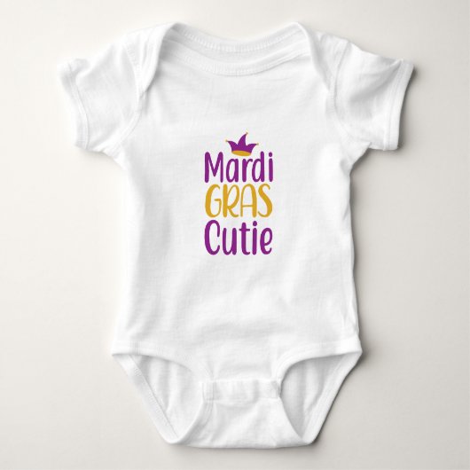Mardi Gras Cutie Baby Body Romper (Voorkant)