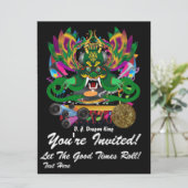 Mardi Gras D. J. Dragon King Uitzicht Hints alstub Kaart (Staand voorkant)