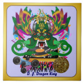 Mardi Gras D. J. Dragon King Uitzicht Hints alstub Tegeltje (Voorkant)