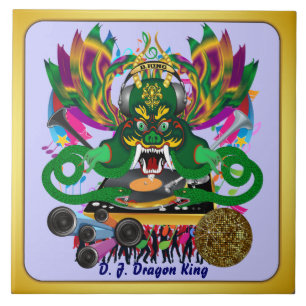 Mardi Gras D. J. Dragon King Uitzicht Hints alstub Tegeltje