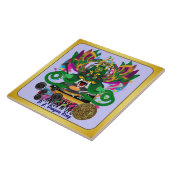 Mardi Gras D. J. Dragon King Uitzicht Hints alstub Tegeltje (Zijkant)
