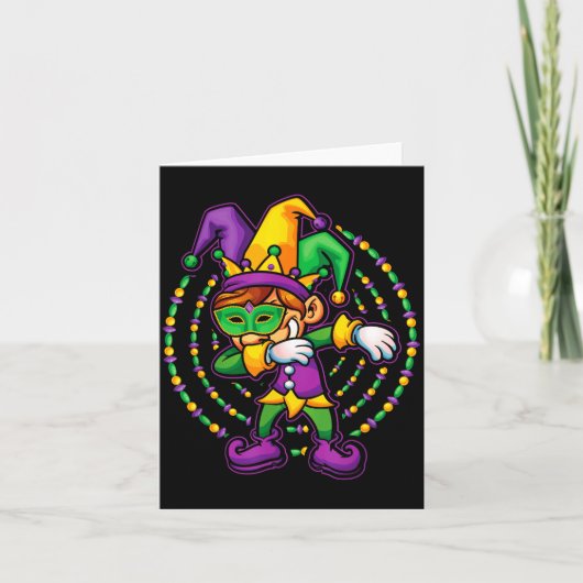 Mardi Gras Dabbing Boys Kids Gift Funny New Orlean Kaart (Voorkant)