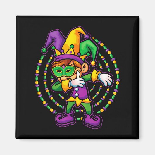 Mardi Gras Dabbing Boys Kids Gift Funny New Orlean Magneet (Voorkant)