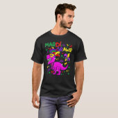 Mardi Gras Dabbing Rex Dinosaur Mardi Grawr Bead O T-shirt (Voorkant volledig)