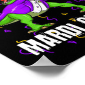 Mardi Gras Dabbing T Rex Dinosaur Mardi Grawr Bead Poster (Hoek)